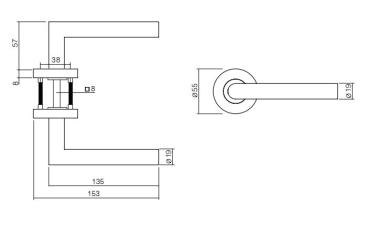 ProGriff TD-T-Form auf Rosette– Edelstahl